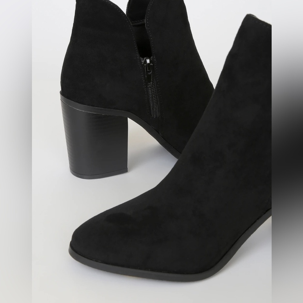 Martella Black Suede Ankle Booties - Picture 3 of 10